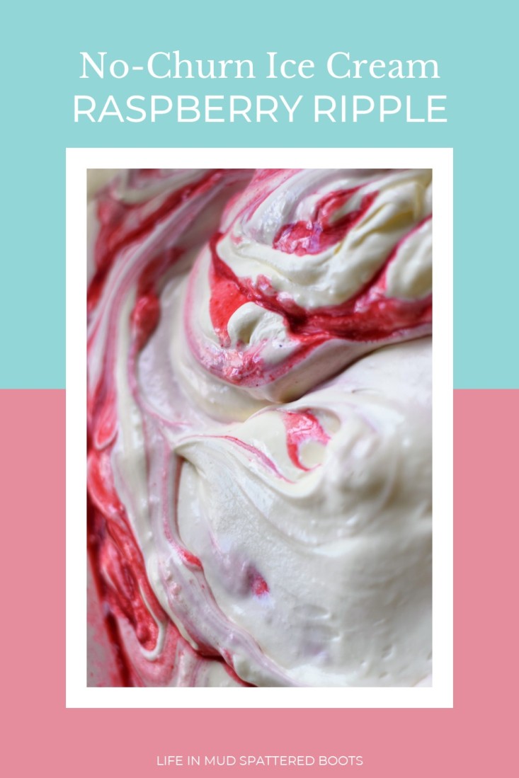 No-Churn Ice cream raspberry ripple